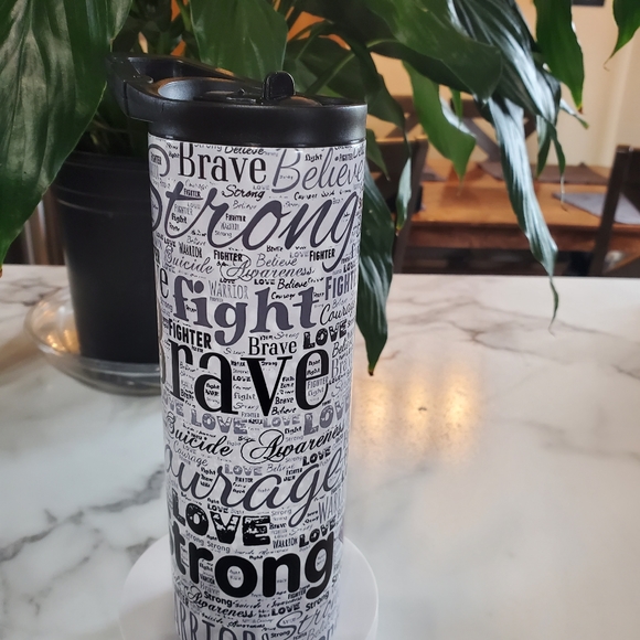 Suicide Awareness Ribbon & Quotes 20oz Tumbler with duo lids 🎉sale - Picture 4 of 12